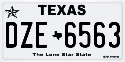 TX license plate DZE6563
