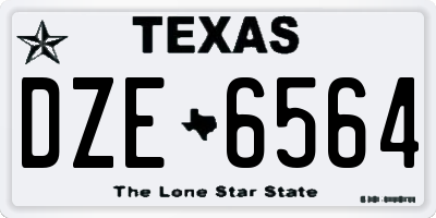 TX license plate DZE6564