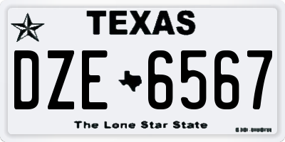 TX license plate DZE6567