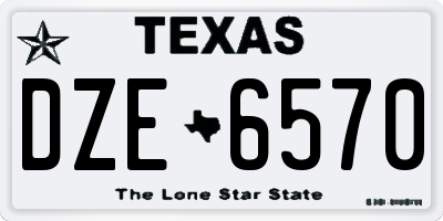TX license plate DZE6570