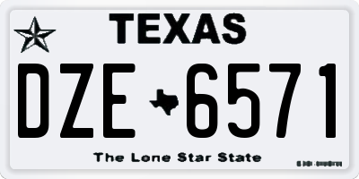 TX license plate DZE6571