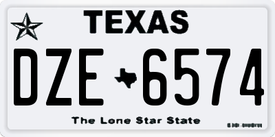 TX license plate DZE6574