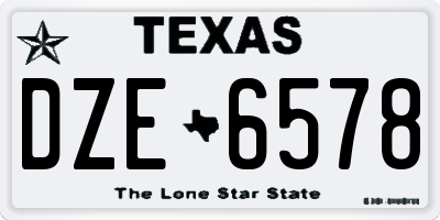 TX license plate DZE6578