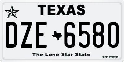 TX license plate DZE6580