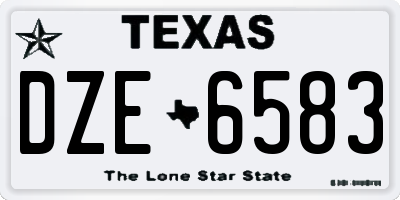 TX license plate DZE6583