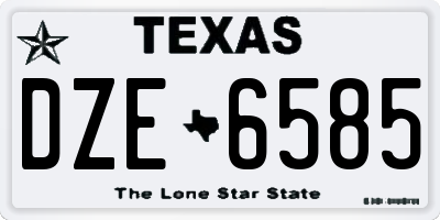 TX license plate DZE6585