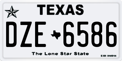 TX license plate DZE6586