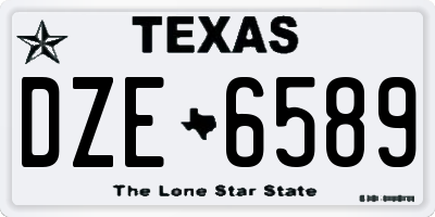 TX license plate DZE6589