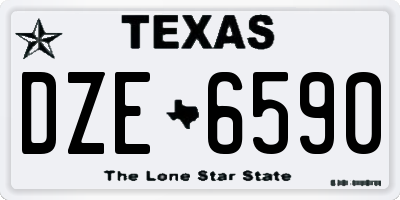 TX license plate DZE6590