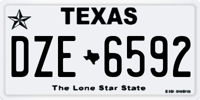 TX license plate DZE6592