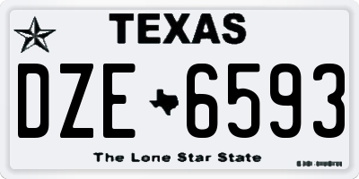 TX license plate DZE6593