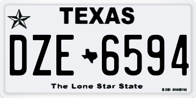 TX license plate DZE6594