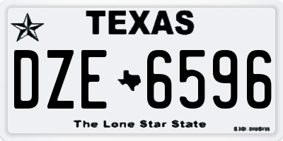 TX license plate DZE6596
