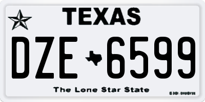 TX license plate DZE6599