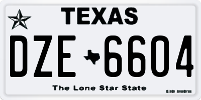 TX license plate DZE6604