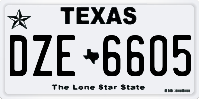 TX license plate DZE6605
