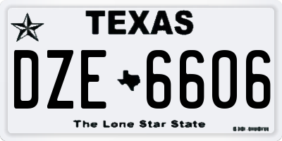 TX license plate DZE6606