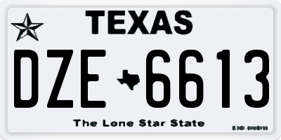 TX license plate DZE6613