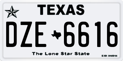 TX license plate DZE6616