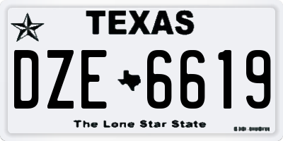 TX license plate DZE6619