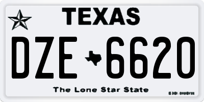 TX license plate DZE6620