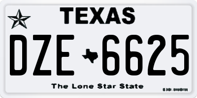 TX license plate DZE6625