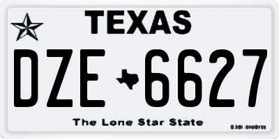 TX license plate DZE6627