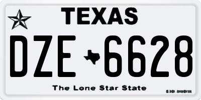 TX license plate DZE6628