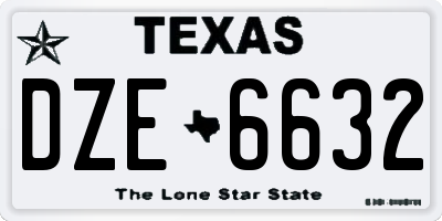 TX license plate DZE6632