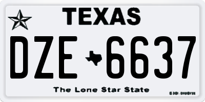 TX license plate DZE6637