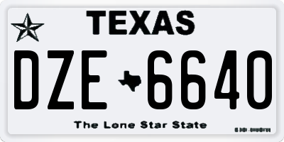 TX license plate DZE6640