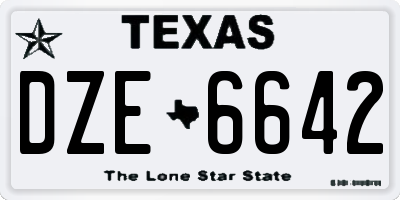 TX license plate DZE6642
