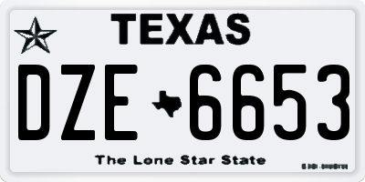 TX license plate DZE6653