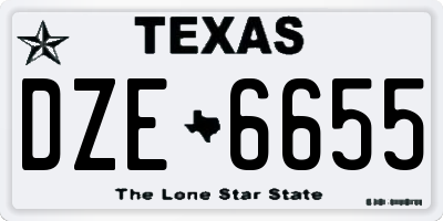 TX license plate DZE6655