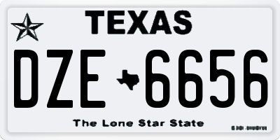 TX license plate DZE6656