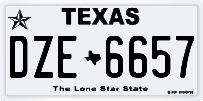 TX license plate DZE6657