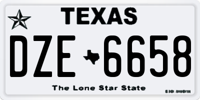 TX license plate DZE6658