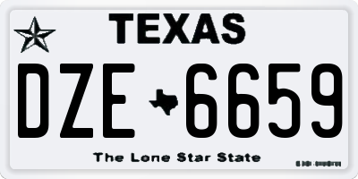 TX license plate DZE6659