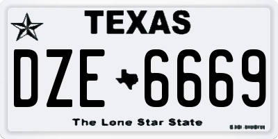 TX license plate DZE6669