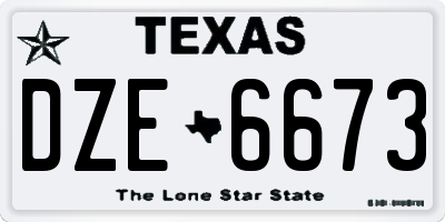TX license plate DZE6673