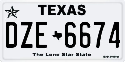 TX license plate DZE6674