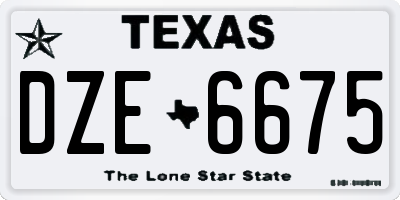 TX license plate DZE6675