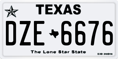 TX license plate DZE6676