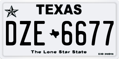 TX license plate DZE6677
