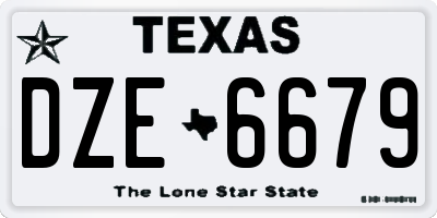 TX license plate DZE6679