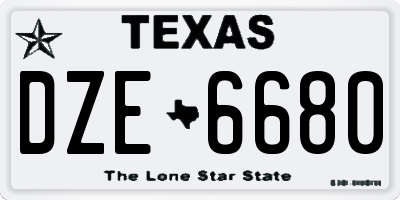 TX license plate DZE6680