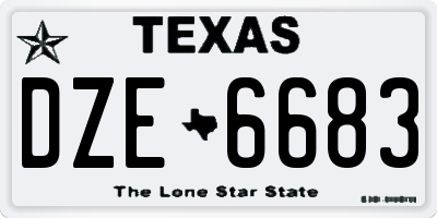 TX license plate DZE6683