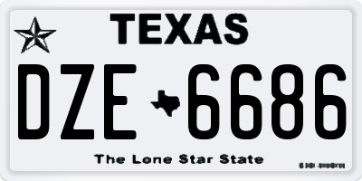 TX license plate DZE6686