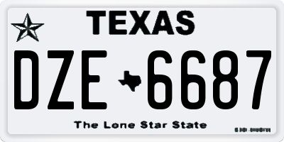 TX license plate DZE6687