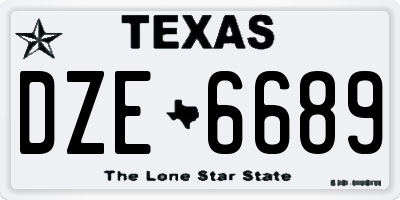 TX license plate DZE6689